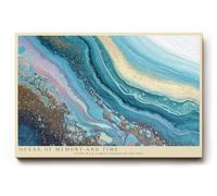 Paul Sinus Tableau mural 120 x 80 cm Ocean of Memory and Time Abstract Flow en bleu et doré Harmony