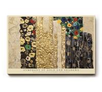 Paul Sinus Tableau mural 120 x 80 cm Symphony of Gold and Shadows Abstract Contrast of Light and Texture