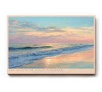 Paul Sinus Tableau mural 120 x 80 cm The Beauty of Ocean Horizons, motif marin doux avec vagues à la lumière du soir, symbole de calme, de liberté et d'harmonie naturelle