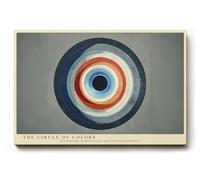 Paul Sinus Tableau mural 120 x 80 cm The Circle of Colors - Œuvre d'art abstraite avec des anneaux de couleur concentriques dans une disposition harmonieuse et un symbolisme moderne.