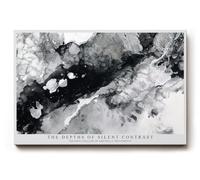 Paul Sinus Tableau mural 120 x 80 cm The Depths of Silent Contrast Abstract Flow, en noir et blanc, élégance