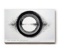 Paul Sinus Tableau mural 120 x 80 cm The Echo of Infinity - Motif abstrait en noir et blanc avec mouvement circulaire symbolise l'infini et l'énergie