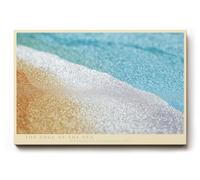 Paul Sinus Tableau mural 120 x 80 cm The Edge of the Sea - Les vagues douces sur la plage dans de délicats dégradés de bleu, beige et blanc symbolisent la tranquillité et la liberté