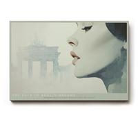 Paul Sinus Tableau mural 120 x 80 cm The Face of Berlin Dreams - Portrait élégant d'une femme portant la porte de Brandebourg en arrière-plan, symbole de modernité et d'histoire en harmonie