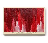 Paul Sinus Tableau mural 120 x 80 cm The Flames of Abstract Color Motif abstrait aux couleurs vives de rouge et de blanc