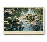 Paul Sinus Tableau mural 120 x 80 cm The Garden of Water Liles, motif naturel pittoresque avec nénuphars roses sur une eau calme