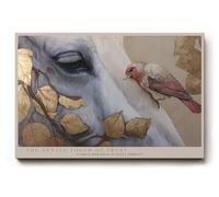 Paul Sinus Tableau mural 120 x 80 cm The Gentle Touch of Trust - Motif animal poétique avec cheval et oiseau, symbole de confiance, de calme et d'harmonie