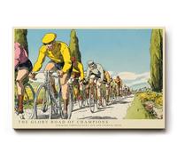 Paul Sinus Tableau mural 120 x 80 cm The Glory Road of Champions Vintage Cycling Race sous le soleil tuscan
