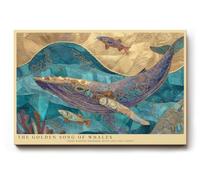 Paul Sinus Tableau mural 120 x 80 cm The Golden Song of Baleines Deep Harmony of Ocean and Light