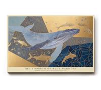 Paul Sinus Tableau mural 120 x 80 cm The Kingdom of Blue Harmony Grace of Whales in Golden Depths