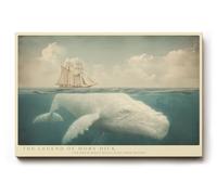 Paul Sinus Tableau mural 120 x 80 cm The Legend of Moby Dick - Une énorme baleine blanche sous un voilier historique symbolise le mythe, la force et l'inconnu