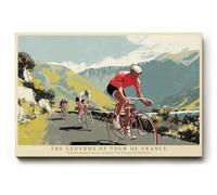 Paul Sinus Tableau mural 120 x 80 cm The Legends of Tour de France - Art sportif dynamique avec flair nostalgique et couleurs emblématiques
