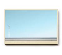 Paul Sinus Tableau mural 120 x 80 cm The Quiet Line - Motif paysage minimaliste avec mât électrique et ligne d'horizon claire pour intérieurs modernes avec clarté architecturale