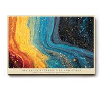 Paul Sinus Tableau mural 120 x 80 cm The River Between Fire and Stars Abstract Flow of Elements in Motion