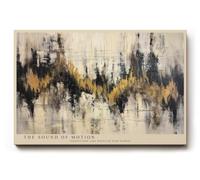 Paul Sinus Tableau mural 120 x 80 cm The Sound of Motion - Composition abstraite en or, noir et blanc avec énergie rythmique et expression dynamique