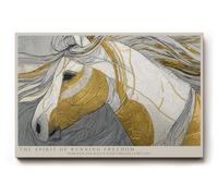 Paul Sinus Tableau mural 120 x 80 cm The Spirit of Running Freedom Horse in Motion with Golden Elegance
