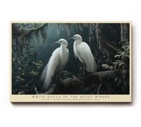 Paul Sinus Tableau mural 120 x 80 cm White Souls of the Quiet Woods - Élégance mystique et grâce naturelle dans un paysage forestier calme