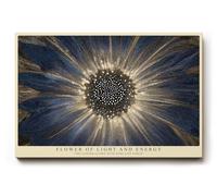 Paul Sinus Tableau mural 150 x 100 cm Flower of Light and Energy Radiant Bloom en or et Blue Harmony