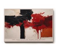 Paul Sinus Tableau mural 150 x 100 cm The Collision of Dark and Bright Black and Red Struggle Across a Silent Canvas