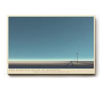 Paul Sinus Tableau mural 150 x 100 cm The Endless Road to Horizon - Paysage de rue minimaliste avec mâts télégraphiques de largeur froide, symbole de voyage, de solitude et de perspective