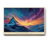 Paul Sinus Tableau mural 150 x 100 cm The Peak in Galactic Colors Bright Lights Flow Through the Night Sky
