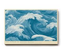Paul Sinus Tableau mural 150 x 100 cm The Power of Rising Waves - Motif marin dynamique dans des tons bleus forts avec des vagues puissantes