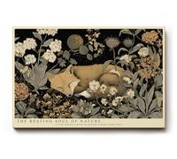Paul Sinus Tableau mural 150 x 100 cm The Resting Soul of Nature Fox Among Blossoms Under Night Sky