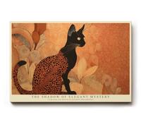 Paul Sinus Tableau mural 150 x 100 cm The Shadow of Elegant Mystery Black Cat in Golden Harmony