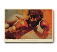 Paul Sinus Tableau mural 180 x 120 cm Boxer Sport Art dynamique Boxer Portrait Couleurs rouges Décoration murale pour salon, salle de gym, bureau