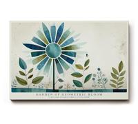 Paul Sinus Tableau mural 180 x 120 cm Garden of Geometric Bloom - La fleur stylisée en formes géométriques symbolise la croissance, la créativité et l'équilibre naturel