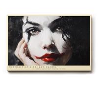 Paul Sinus Tableau mural 180 x 120 cm Portrait d'un clown brisé Secrets Behind the Painted Smile