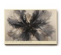 Paul Sinus Tableau mural 180 x 120 cm The Echo of Fallen Stars - Œuvre d'art abstraite à énergie explosive - Les tons sombres et clairs se fondent dans un centre cosmique.