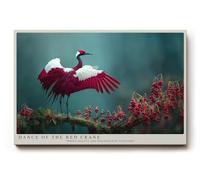 Paul Sinus Tableau mural 30 x 20 cm Dance of the Red Crane - Grâce et liberté en harmonie avec la nature