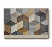 Paul Sinus Tableau mural 30 x 20 cm L'ordre de la profondeur à motif d'harmonie géométrique dans les tons de bois