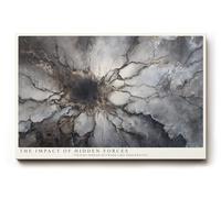 Paul Sinus Tableau mural 30 x 20 cm Motif abstrait The Impact of Hidden Forces avec structures brisantes dans des tons gris et marron
