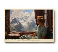 Paul Sinus Tableau mural 30 x 20 cm - Motif paysage de rêve alpin suisse - Romantique Bergidylle et art de voyage intemporel en parfaite harmonie