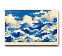 Paul Sinus Tableau mural 30 x 20 cm Ocean Rhythms in Motion - Puissantes vagues de la mer en mouvement dynamique - Tableau mural artistique 30 x 20 cm avec énergie, profondeur et harmonie maritime