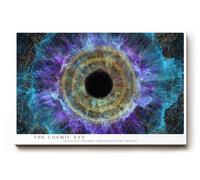 Paul Sinus Tableau mural 30 x 20 cm The Cosmic Eye Vision électrique de l'espace en harmonie bleue et dorée