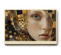 Paul Sinus Tableau mural 30 x 20 cm The Face Behind Golden Veils Portrait dans des nuances d'or et de mystère
