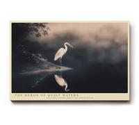 Paul Sinus Tableau mural 30 x 20 cm The Heron of Quiet Waters Serenity in Silence Reflection