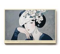 Paul Sinus Tableau mural 30 x 20 cm The Lady of Elegance - Portrait élégant d'une femme de style art déco, symbole de beauté intemporelle et de grâce classique