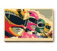 Paul Sinus Tableau mural 30 x 20 cm The Legendary Heroes United - Motif pop art avec quatre masques de héros colorés, symbole de cohésion, de force et de nostalgie