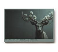 Paul Sinus Tableau mural 30 x 20 cm The Stag of Blossoming Dreams - Cerf majestueux avec bois en fleurs dans une lumière mystique