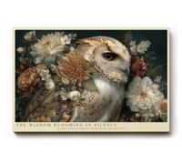 Paul Sinus Tableau mural 30 x 20 cm The Wisdom Blooming in Silence Owl Among, Tranquil Flowers