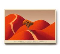 Paul Sinus Tableau mural 30 x 20 cm Wandering Across Horizons rouges - Voyage symbolique à travers des paysages lumineux plein d'énergie et de profondeur