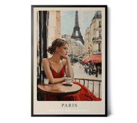 Paul Sinus Tableau mural 40 x 60 cm ou autres tailles Élégance Femme à Paris sur toile et cadre en bois