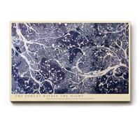 Paul Sinus Tableau mural 45 x 30 cm The Forest Within the Night Abstract Nature Roots and Stars in Blue Harmony