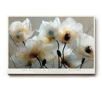 Paul Sinus Tableau mural 45 x 30 cm The Garden of Whispering Blooms, œuvre d'art florale délicate avec des fleurs transparentes dans des tons doux, symbole de calme et d'éphémère.