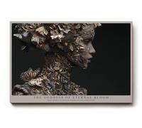 Paul Sinus Tableau mural 45 x 30 cm The Goddess of Eternal Bloom - Portrait mystique d'une déesse composée de structures florales et métalliques, symbole de vie et de transformation