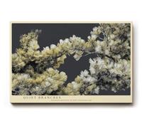 Paul Sinus Tableau mural 60 x 40 cm - Branches de pin - Art botanique naturel - Décoration murale moderne pour salon et bureau - Beige et vert